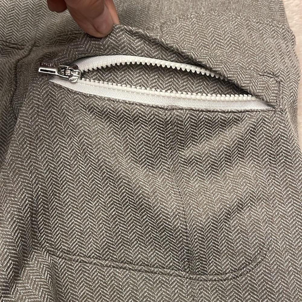 Athleta Delancey Herringbone Tight Grey Texture Size XS Back zipper pockets. - Picture 11 of 11